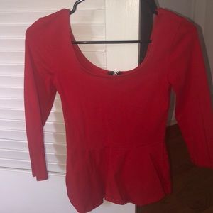Red Peplum Top